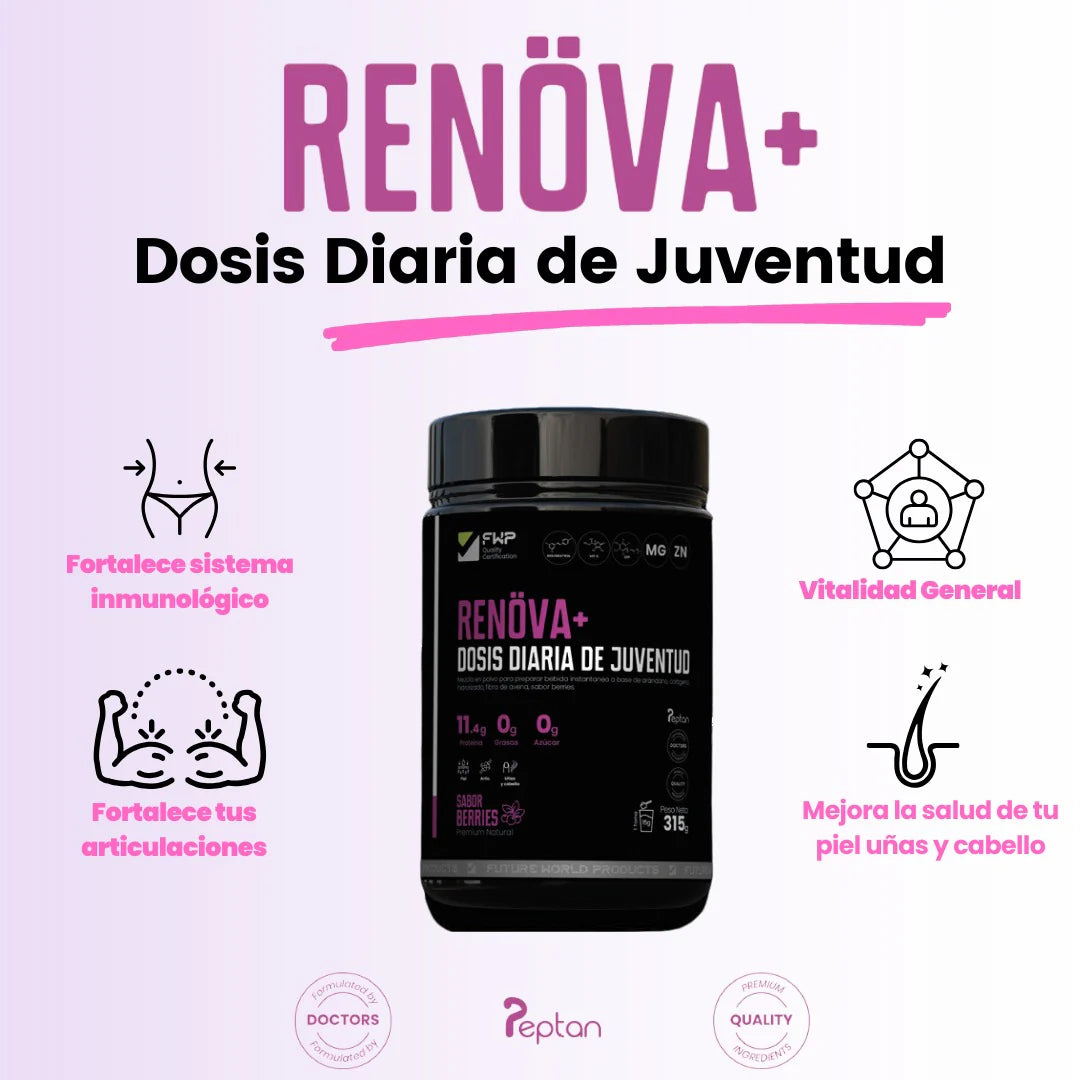 RENOVA COLAGENO DOBLEMENTE HIDROLIZADO/ DOSIS DIARIAS DE JUVENTUD